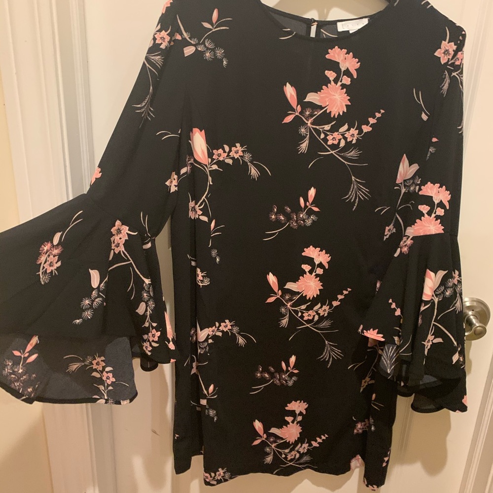Black dress with bell sleeves